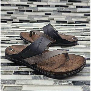 Merrell Black Leather Thong Slide Women's Sandals Size 7.5